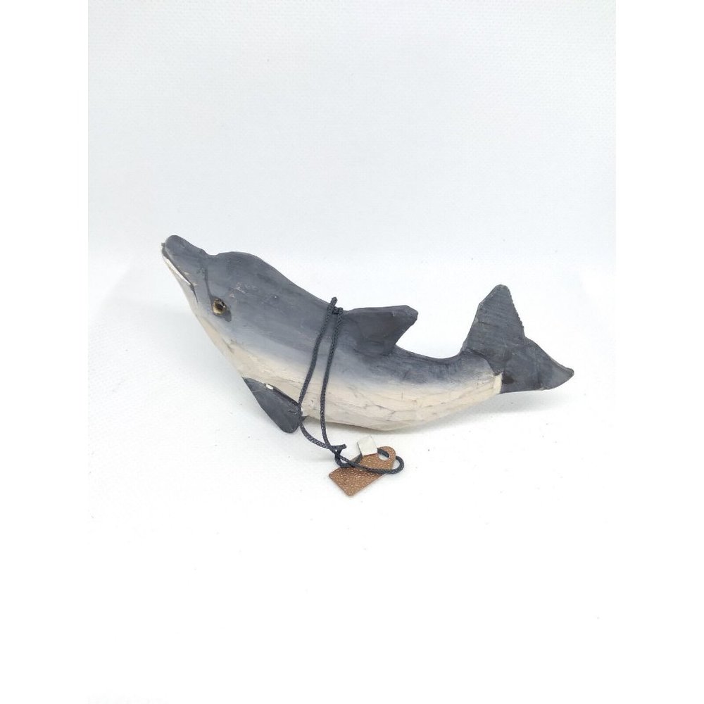 Discovery Channel Store Carved Wood? Dolphin Ocean Animal Ornament 4"